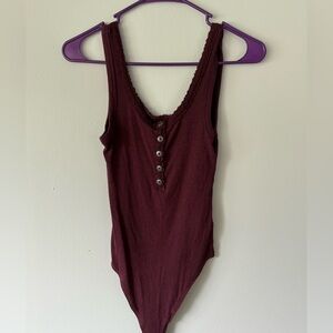 AE Women's Burgundy Bodysuit